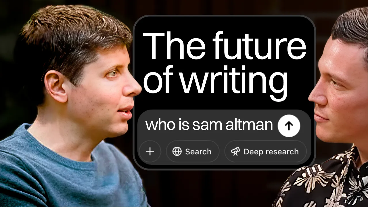 New How I Write thumbnail, Sam Altman with real photo and set visible